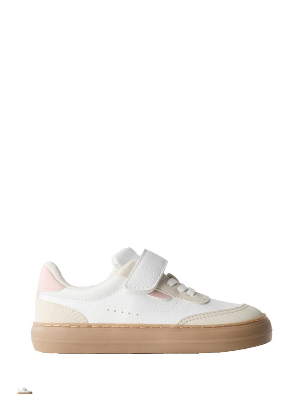 Zara Kids White & Pink Low-Top Sneaker